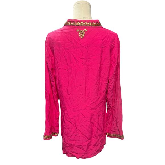 NicoBlu Callista Tunic – Hot Pink with Gold Embellishments - Picture 3 of 7